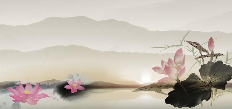 水墨荷花背景psd设计背景_新图网 https://ixintu.com 中国风 和谐 国画 墙画 壁国 富贵 富贵有余 富贵满堂 富贵花开 水墨 水墨画 水墨荷花 海报banner 电视背景 百年好合 花鸟画 荷花 荷花模板下载 荷花素材下载 莲花 锦上添花 餐厅壁画