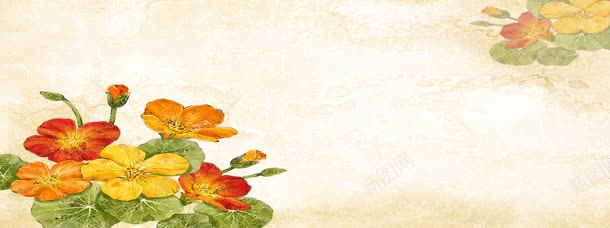 水墨花朵背景jpg设计背景_新图网 https://ixintu.com 水 水墨花卉 水墨花卉psd素材免费下载 红花 背景素材 背景花纹图案 花卉 黄花