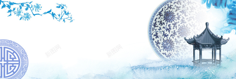 水墨晕染烟雾云烟气氛中国传统背景jpg设计背景_新图网 https://ixintu.com banner 亭子 传统 佳节 团圆 复古 建筑 新年 水墨 海报 节日 节气 蓝色 青花瓷