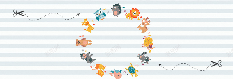日系可爱动物纹理图psd设计背景_新图网 https://ixintu.com 动物 卡通 可爱 手绘 文艺 日系 清新 纹理