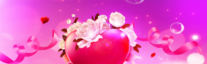 紫粉色浪漫爱情七夕情人节爱心bannerjpg高清背景_新图网 https://ixintu.com banner 七夕 丝带 情人节 泡泡 浪漫 爱心 爱情 牡丹 紫粉色 背景图 花瓣