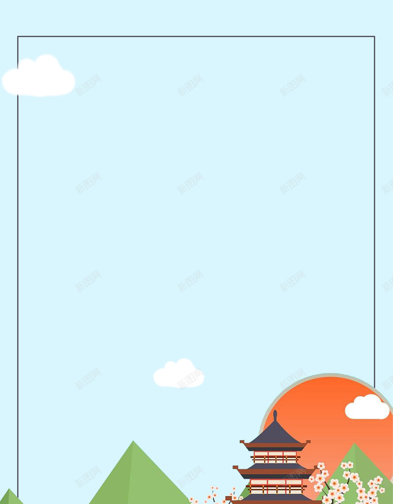 中式建筑文化宣传海报背景psd设计背景_新图网 https://ixintu.com 中式建筑 中式文化 卡通庙 卡通海报 古建筑 对称 寺庙 建筑 建筑海报 文化宣传