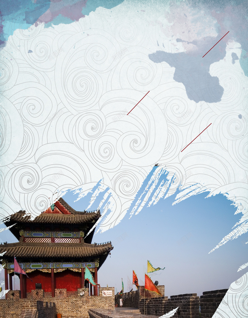 古城海报背景psd设计背景_新图网 https://ixintu.com 古城 古城海报 古城海报图片下载 商丘 旅游 旅行 水墨 笔触 风情