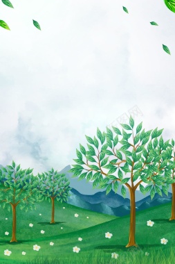 唯美清新312植树节背景背景