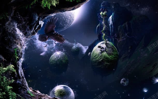 神秘紫色星空大树jpg设计背景_新图网 https://ixintu.com 大树 星空 神秘 紫色