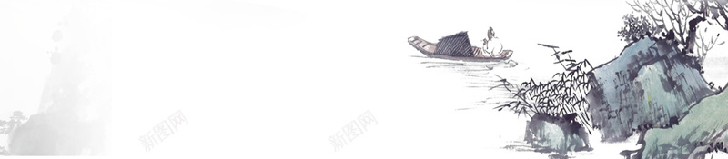 茶文化水墨背景元素psd设计背景_新图网 https://ixintu.com 古风元素 山 植物元素 水墨 茶叶