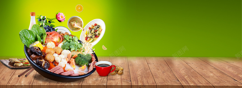 食物清新绿色海报背景psd设计背景_新图网 https://ixintu.com banner 促销 吃货 天猫 手绘 新鲜 有机 海报 淘宝 清新 火锅 绿色 背景 食品 食材