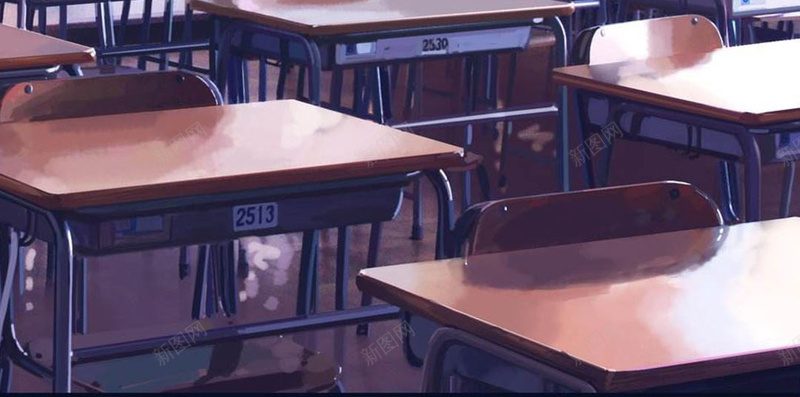 手绘唯美教室H5背景jpg设计背景_新图网 https://ixintu.com H5背景素材 一起向未来黑板报 同学 唯美 怀念 怀旧 手绘 教室 毕业季