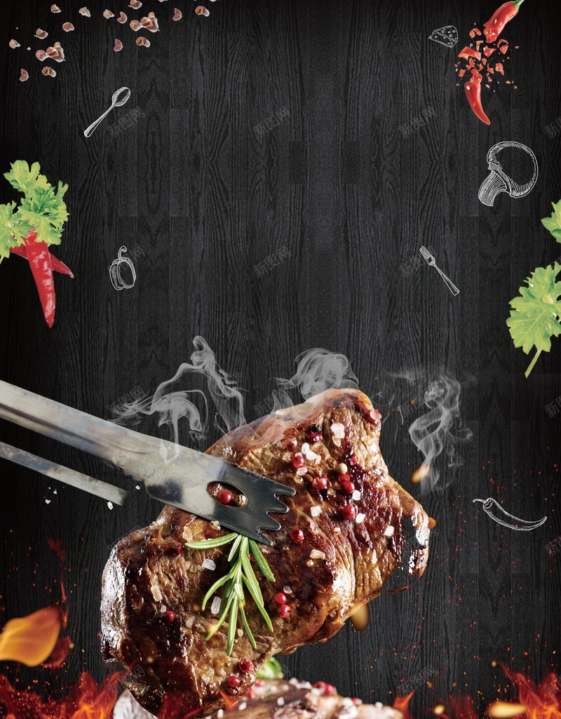 中华美食特色烤肉海报背景psd设计背景_新图网 https://ixintu.com PSD源文件 PSD素材 分层文件 烤肉 牛排 特色烤肉 肥牛 背景模板 背景海报 背景素材 自助烤肉 舌尖中国 舌尖美味 韩式烤肉 高清背景