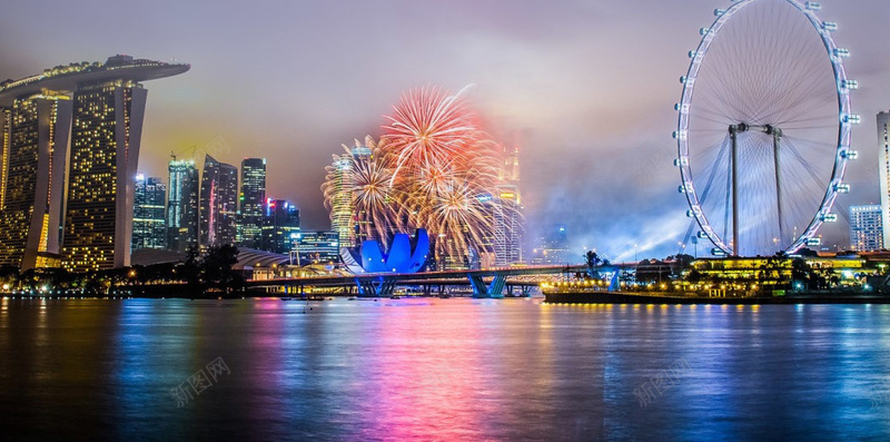 新加坡城市夜景psd_新图网 https://ixintu.com 城市 城市夜景 夜景 大厦 摄影 新加坡 灯光 风景