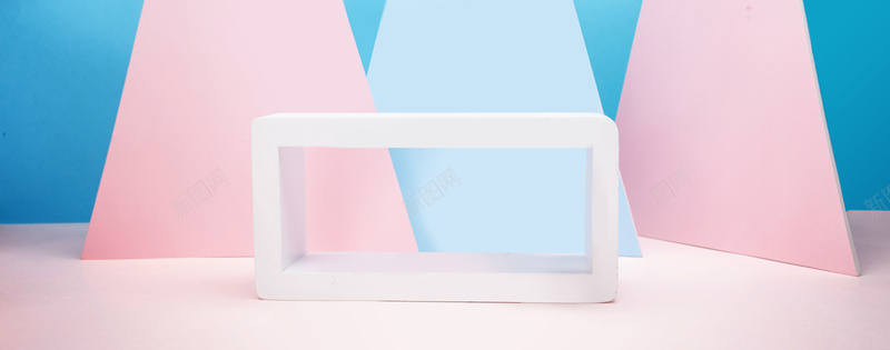 粉蓝粉红banner背景psd设计背景_新图网 https://ixintu.com 三角形 年轻 梦幻 浪漫 海报banner 甜美 粉红 粉蓝