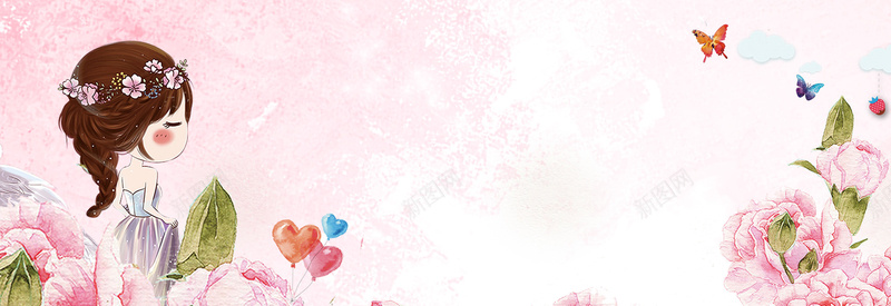 38女王节促销海报背景psd设计背景_新图网 https://ixintu.com 38妇女节 banner 三八女神节 丝带 女装 新品上市 活动宣传 玫瑰 简约 美妆 花瓣