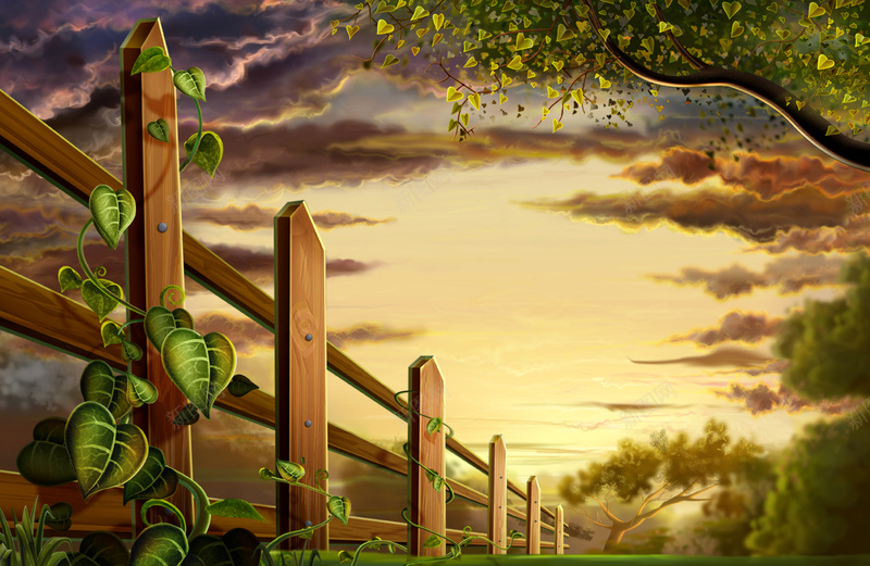 动漫魔幻森林背景psd设计背景_新图网 https://ixintu.com 动漫 栅栏 森林 背景素材 魔幻 魔幻背景