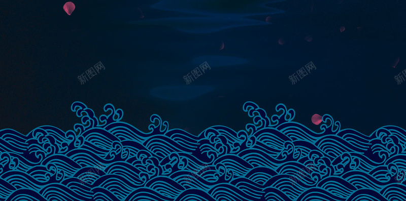 唯美蓝色中国特色梅花花瓣背景psd设计背景_新图网 https://ixintu.com 中国 唯美 底纹 月光 梅花 特色 瓣背景 花 花边 蓝色