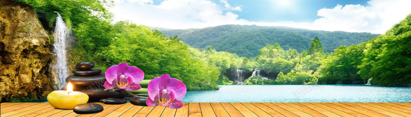 夏日景点旅游bannerjpg设计背景_新图网 https://ixintu.com banner 夏日 旅游 景点 木板 温泉 瀑布 花卉 蓝天白云 风景