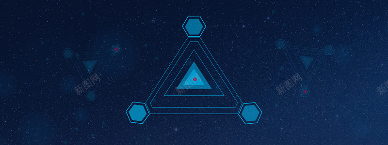 科技感banner背景psd设计背景_新图网 https://ixintu.com banner 三角 形状 星空 海报 神秘 科技 背景 蓝黑色 质感