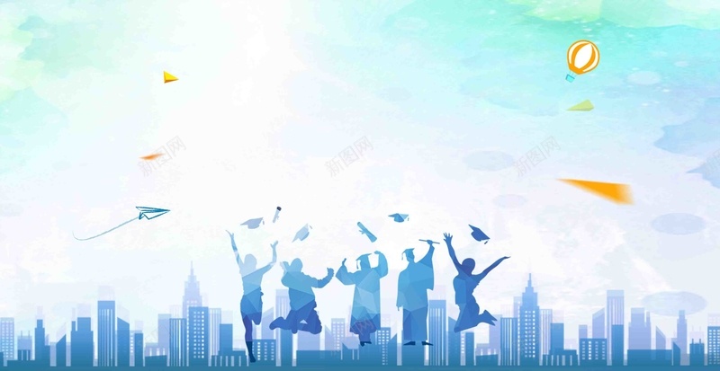 决胜高考超越梦想海报背景模板psd设计背景_新图网 https://ixintu.com 人物剪影 决胜高考 几何 城市建筑 海报 简约 背景模板 蓝色 超越梦想