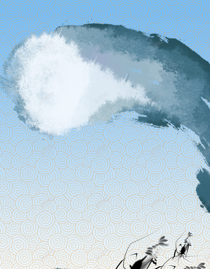 中国风虾米水墨背景psd设计背景_新图网 https://ixintu.com 中国风 学术 水墨 淡蓝色 画 画作 画展 画廊 美术 背景 艺术 虾米