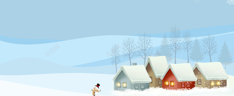 文艺唯美雪景蓝色bannerpsd设计背景_新图网 https://ixintu.com 冬天 冬季 冬季暖歌 冬日暖歌 冬至 大寒 大雪 寒冬 小寒 小雪 立冬 立冬节气 节气 雪 雪景