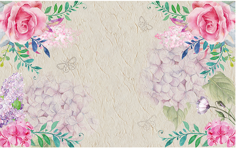 蝴蝶花朵纸底纹背景psd设计背景_新图网 https://ixintu.com 纸质纹 绿色 背景素材 花朵 蝴蝶