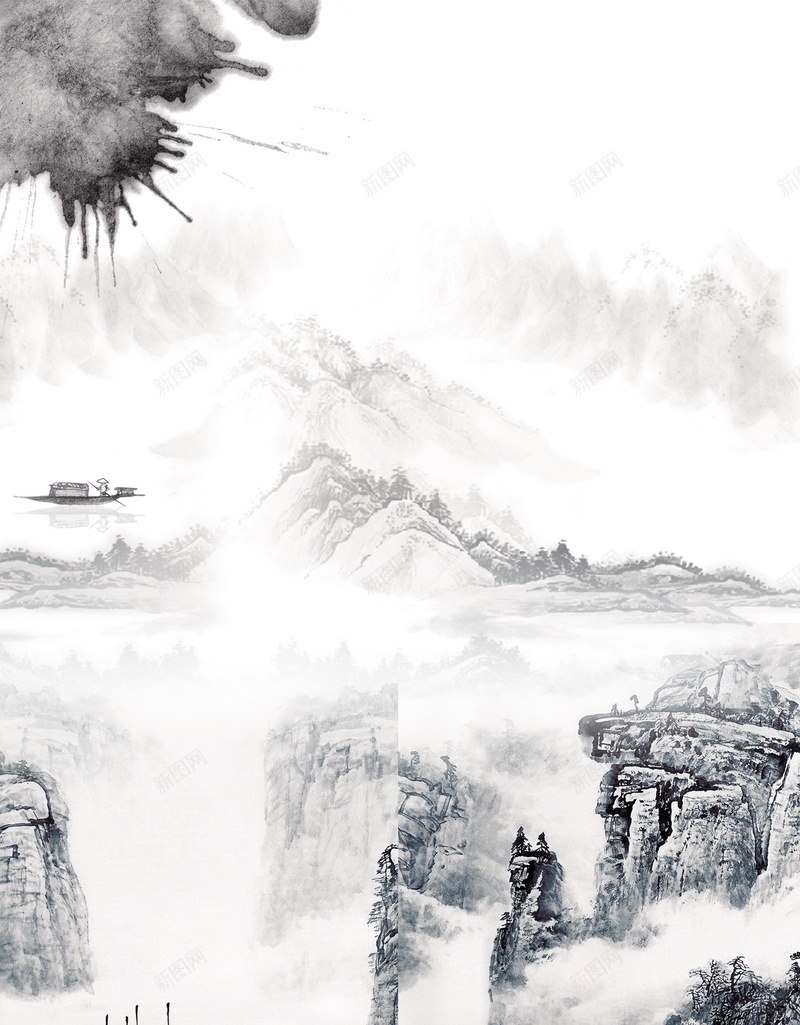中国风山水意境装饰画psd设计背景_新图网 https://ixintu.com 150PPI PSD源文件 中国风 中式客厅 书房 分层文件 办公室装饰画 唯美 宁静 客厅装饰画 山水意境 平面设计 意境 无框画 水墨山水 江南 玄关 玄关装饰画 装饰画