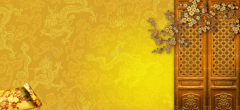 金碧辉煌背景装饰jpg设计背景_新图网 https://ixintu.com 中国风 卷轴 海报banner 背景装饰 花纹 金碧辉煌