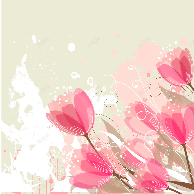 梦幻古典花纹花朵花卡矢量图ai设计背景_新图网 https://ixintu.com 时尚 梦幻 梦幻古典花纹花朵花卡 潮流 纹理 花 花朵 花纹 质感 郁金香 郁金香模板下载 郁金香矢量素材 鲜花 矢量图