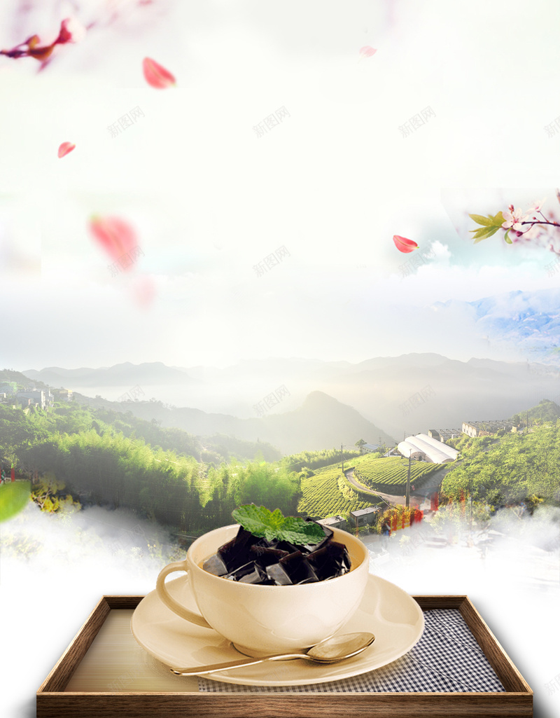 唯美意境烧仙草甜品宣传单海报背景psd设计背景_新图网 https://ixintu.com 中华人民共和国省级行政区 中国台湾省 仙草冻 台湾芋圆 唯美意境 广告设计 开心 海报背景 烧仙草 甜品美食 白雪黑珍珠 芋圆广告 龟苓膏