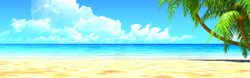海滩风景psd_新图网 https://ixintu.com 夏天 摄影 沙滩 海报banner 海滩 简约 风景