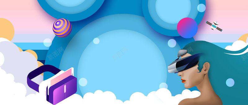 VR智能科技清新扁平卡通bannerpsd设计背景_新图网 https://ixintu.com VR 卡通 多彩 扁平 智能 清新 科技