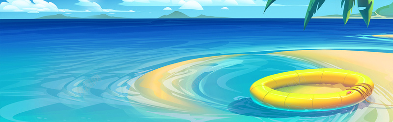 手绘清新海滩旅游海边海报bannerpsd高清背景_新图网 https://ixintu.com 卡通 夏日促销 手绘 旅游 海报banner 海滩旅游 海边 清新 饮品促销