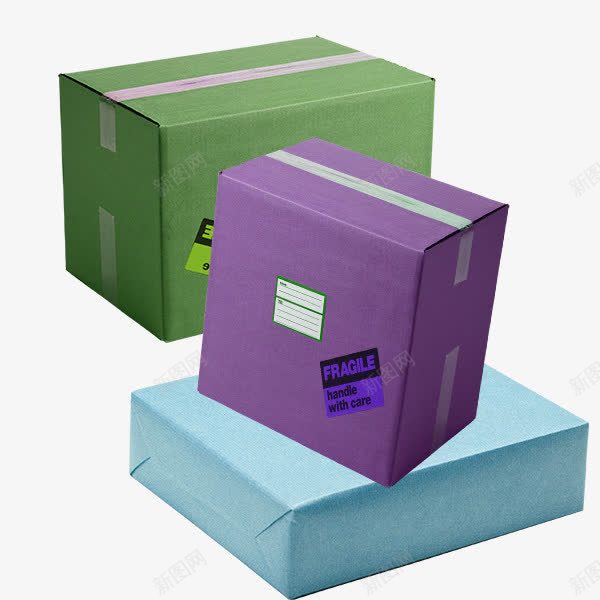 实物密封纸盒png免抠素材_新图网 https://ixintu.com 包装箱 实物纸盒 密封纸盒 快递箱 盒子 粘胶带纸盒 紫色盒子