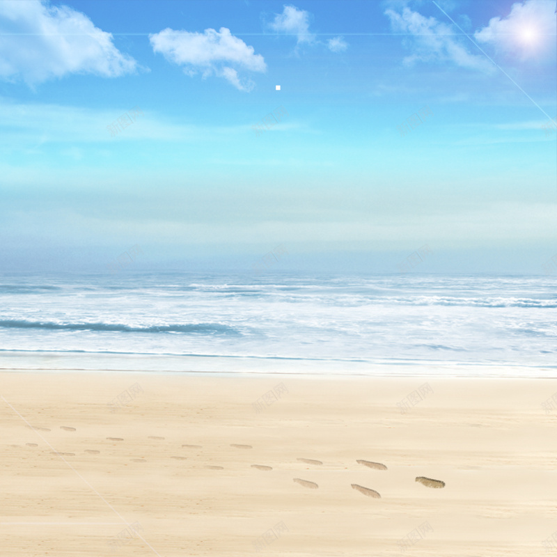 唯美海滩背景psd_新图网 https://ixintu.com 主图 唯美 摄影 沙滩 海水 海浪 海滩 风景