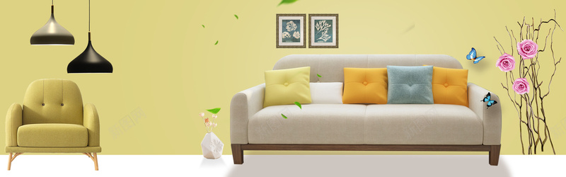 文艺沙发促销季小清新黄色bannerpsd设计背景_新图网 https://ixintu.com 北欧 家居建材 家装节 布艺沙发 布艺沙发海报 沙发 沙发海报 沙发海报模板 海报背景模板 淘宝天猫