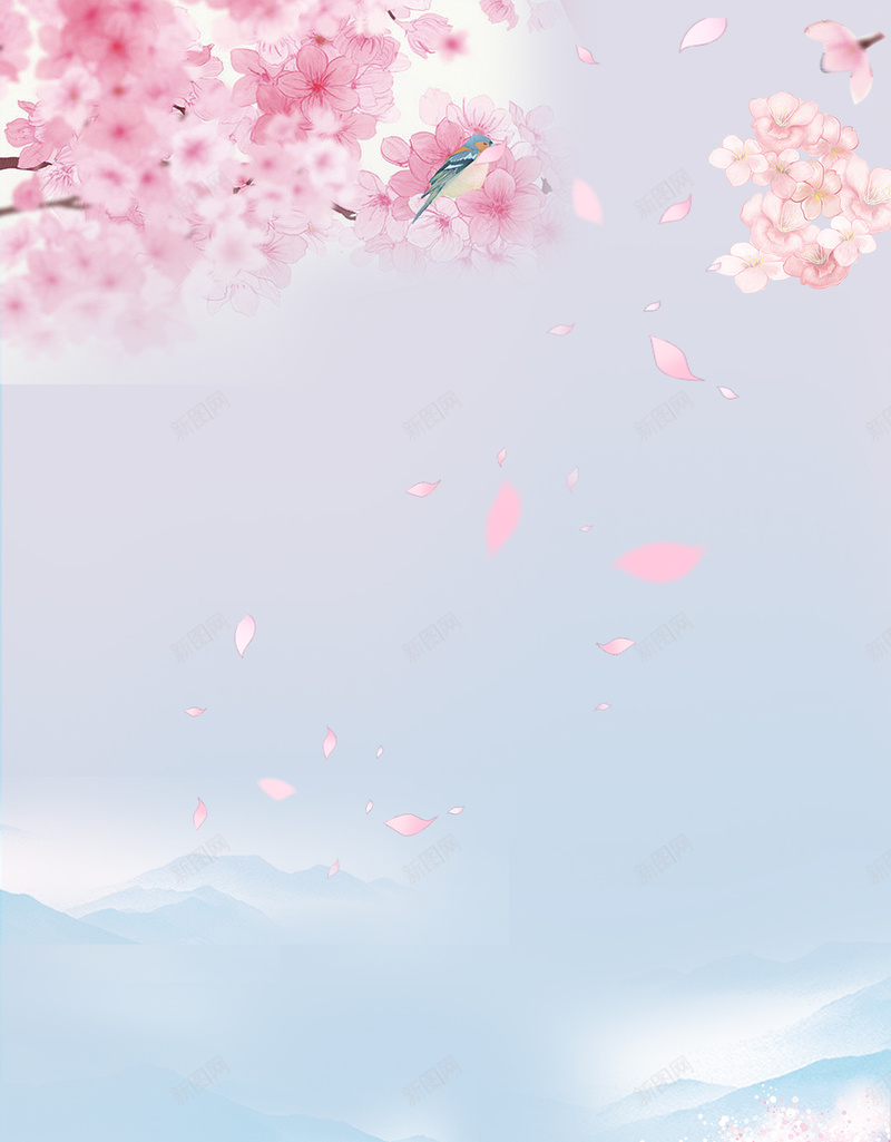 蓝天白天梦幻樱花PSD分层H5背景psd设计背景_新图网 https://ixintu.com 春天 服饰 梦幻 樱花PSD分层H5背景素材 活动 白天 蓝天 踏春