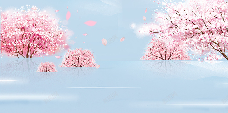 蓝天白天梦幻樱花PSD分层H5背景psd设计背景_新图网 https://ixintu.com 春天 服饰 梦幻 樱花PSD分层H5背景素材 活动 白天 蓝天 踏春