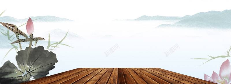 中国风古风荷花清新文艺淘宝背景psd设计背景_新图网 https://ixintu.com 中国风 古风 女装 文艺 木质 棉麻 海报banner 淘宝背景 清新 美食 茶 荷花