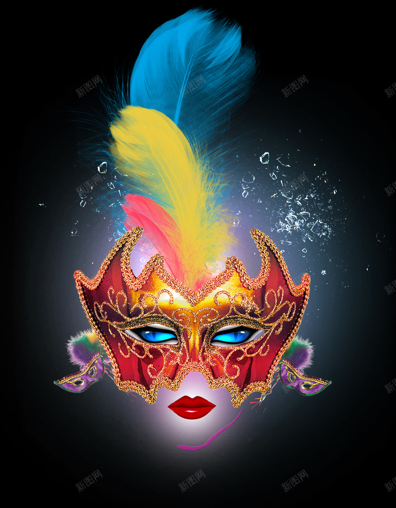 假面舞会派对海报psd设计背景_新图网 https://ixintu.com 假面舞会 化妆 幸福 开心 派对 激情 狂欢 神秘 美容 羽毛 舞会 面具 高贵 黑色