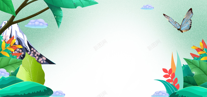 夏日清凉绿植蝴蝶背景psd设计背景_新图网 https://ixintu.com 养颜 化妆品 唯美 夏日清凉 彩妆 护肤 护肤品 春季新品 洗发水 简约 美容 补水 面膜 香水