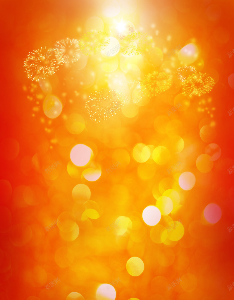 烟花梦幻橙色渐变新年背景psd高清背景_新图网 https://ixintu.com 元宵 喜庆 团圆 新年 春节 梦幻 橙色渐变 欢天喜地 烟花 节日背景 贺卡