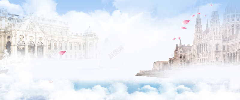 梦幻banner背景psd设计背景_新图网 https://ixintu.com banner背景 云层 家具背景 梦幻