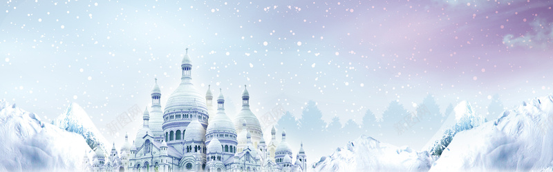 文艺清新通话城堡雪天bannerpsd设计背景_新图网 https://ixintu.com 儿童促销 冬季 冬季促销 冬季大促 文艺 清新 雪地靴 雪天banner 鞋袜促销