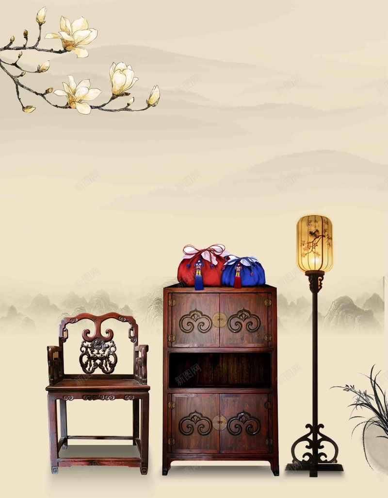 中国风传统大气古风家具宣传海报背景模板psd设计背景_新图网 https://ixintu.com 中国风 中式家具 传统 古风 大气 宣传 家具 手绘 海报 背景模板