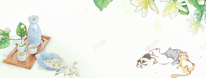 处暑文艺悠闲手绘小清新绿色背景psd设计背景_新图网 https://ixintu.com 24节气 书香文化 二十四节气 传统文化 处暑 水墨荷花 水彩荷花 节气插画 节气文化