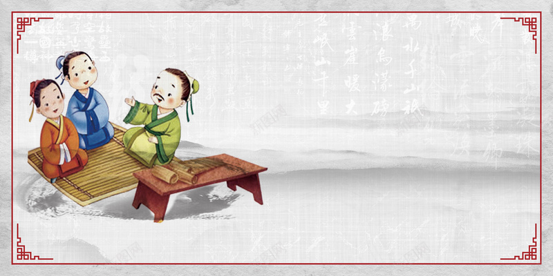 校园文化传媒美德中国风展板背景psd设计背景_新图网 https://ixintu.com 中华八德 中国风 传媒美德 八德故事 国学插画 展板模板 广告设计 暗纹 校园文化 纹理 设计