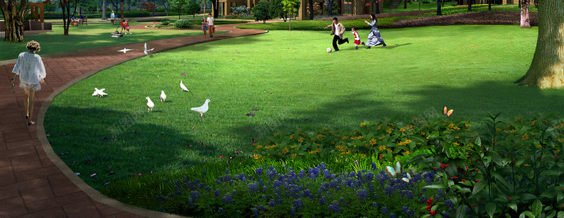 绿色草地背景psd设计背景_新图网 https://ixintu.com 公园 海报banner 绿色草地背景 草地