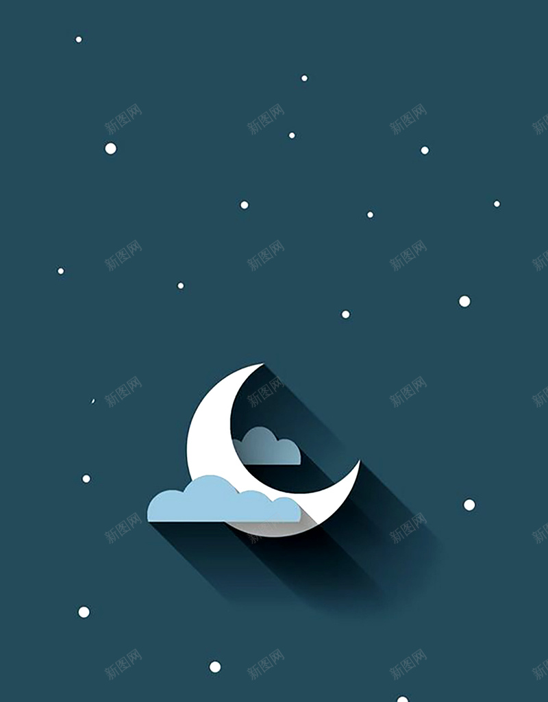 卡通月亮H5背景jpg设计背景_新图网 https://ixintu.com H5 H5背景 卡通 扁平 极简 简约 素材 纯色