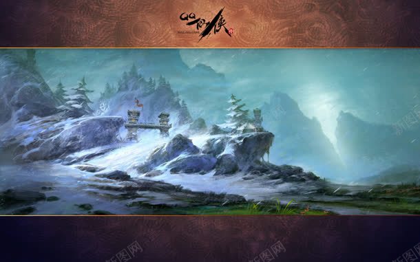 玄幻雪地楼门海报背景jpg设计背景_新图网 https://ixintu.com 楼门 海报 背景 雪地