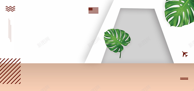 微立体银灰色清新电商banner海报psd设计背景_新图网 https://ixintu.com 上新 优惠 促销 化妆品 女装 微立体 旅行 箱包 绿叶 银灰色