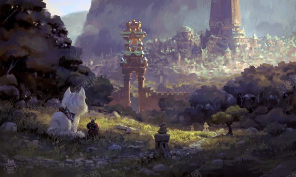 紫色森林山群动物jpg设计背景_新图网 https://ixintu.com 动物 森林 紫色